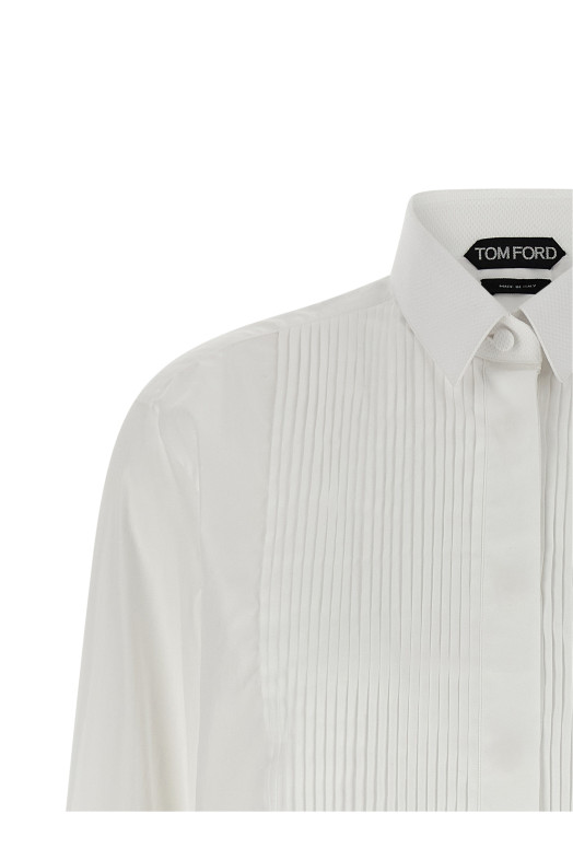 Рубашка с пластроном Белая TOM FORD CA3336FAX1708WAB