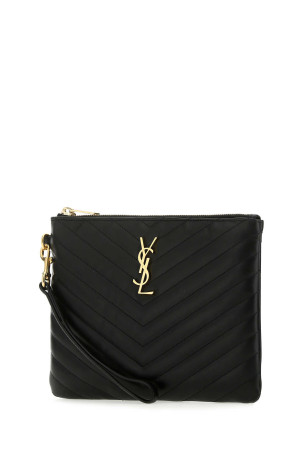 Black leather New Jolie clutch Black SAINT LAURENT (379039CWU01)