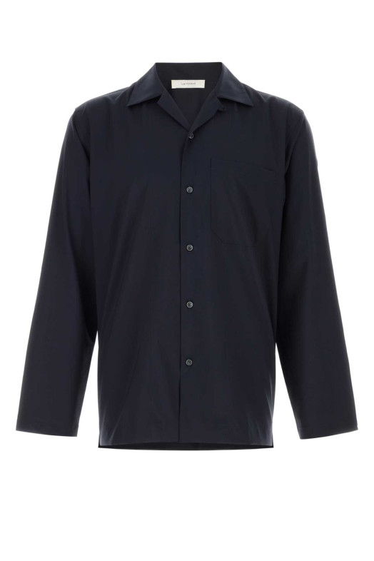 Navy blue wool Havana shirt Black UMIT BENAN (COFWM224315660690)