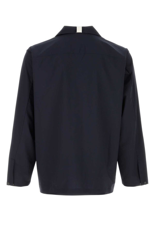 Navy blue wool Havana shirt Black UMIT BENAN (COFWM224315660690)