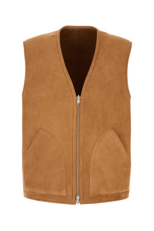 Camel shearling vest orange UMIT BENAN (FW25M101220010587)