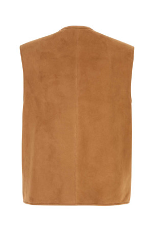 Camel shearling vest orange UMIT BENAN (FW25M101220010587)