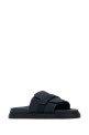 Navy blue fabric Chunky slippers FENDI (7X1850AOMF)