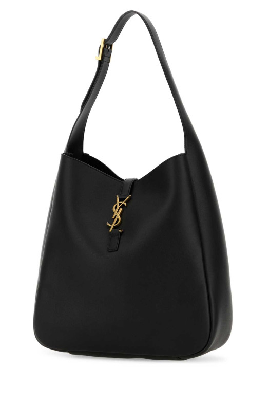 Black leather large Le 5 Ã  7 shoulder bag Black SAINT LAURENT (850545AAAUQ)