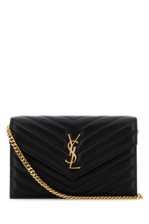 Black leather Envelope Cassandre wallet Black SAINT LAURENT (857605AAA44)