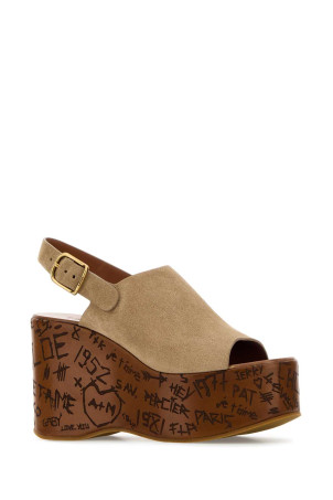 Beige suede Maxime wedges CHLOE (CH25A10GRY)