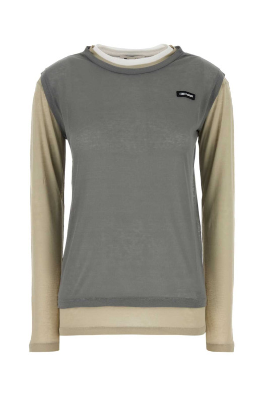 Multicolor cotton t-shirt MIU MIU (MJA906SOOO11QG)