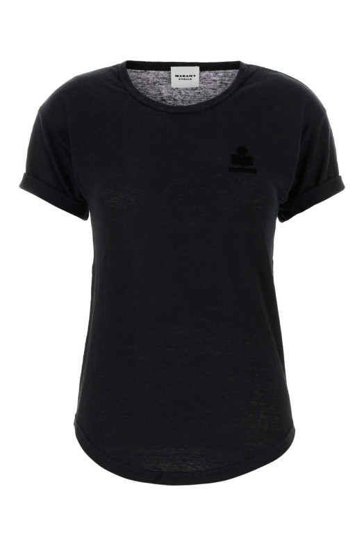 Black linen Koldia t-shirt ISABEL MARANT ETOILE (TS0315FAA1N09E)