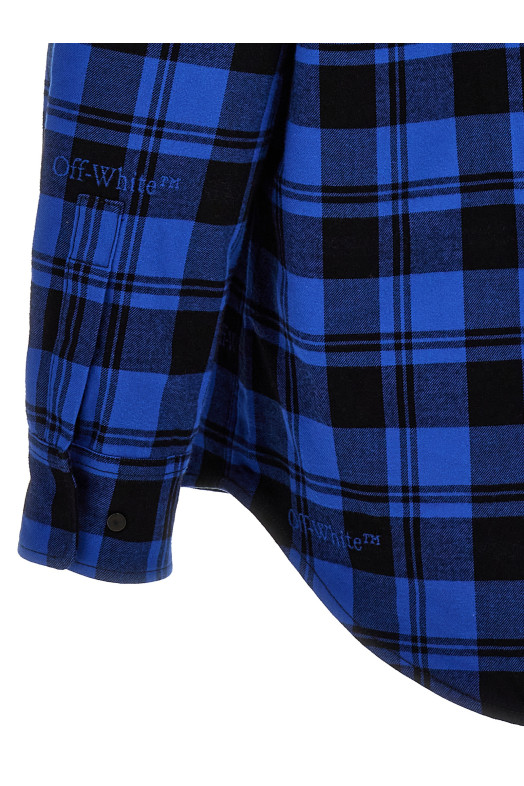 Оверсайз-рубашка «Check Flannel» Синяя (OMES003F23FAB00148004800) Оверсайз-рубашка «Check Flannel» Синяя (OMES003F23FAB00148004800)