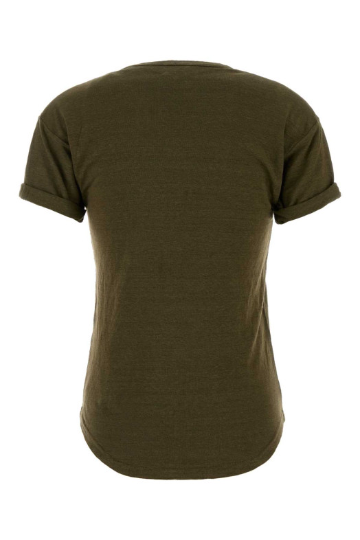 Army green linen Koldia t-shirt ISABEL MARANT ETOILE (TS0315FBA1N10E)