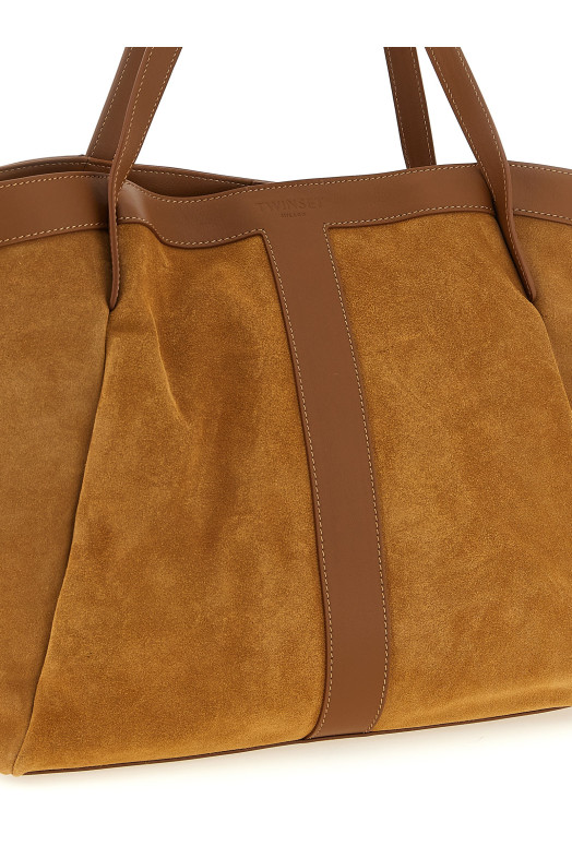 Suede shopping bag Brown