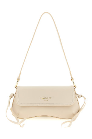 Leather shoulder bag Beige