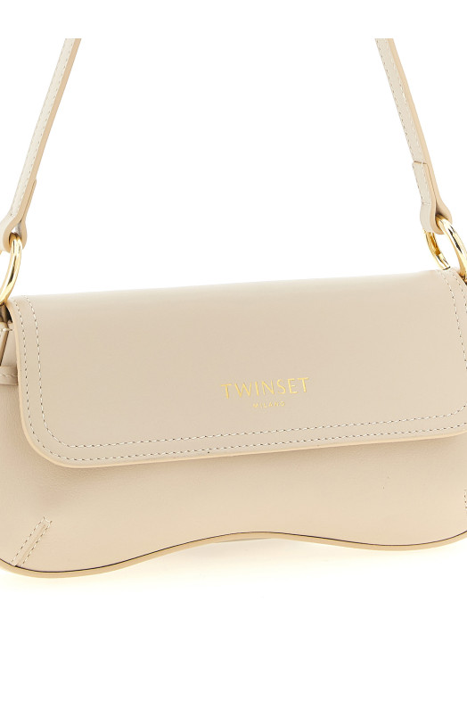 Кожаная сумка через плечо Бежевая TWIN SET 261TB711113161