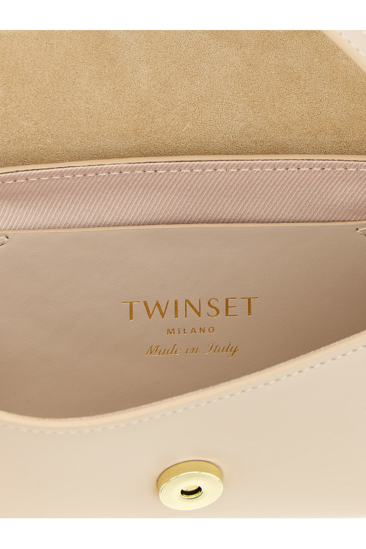 Кожаная сумка через плечо Бежевая TWIN SET 261TB711113161