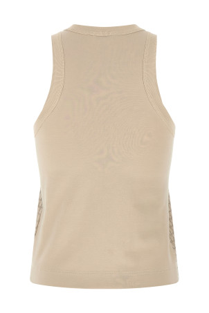 'Dazzling Check Embroidery' top Beige