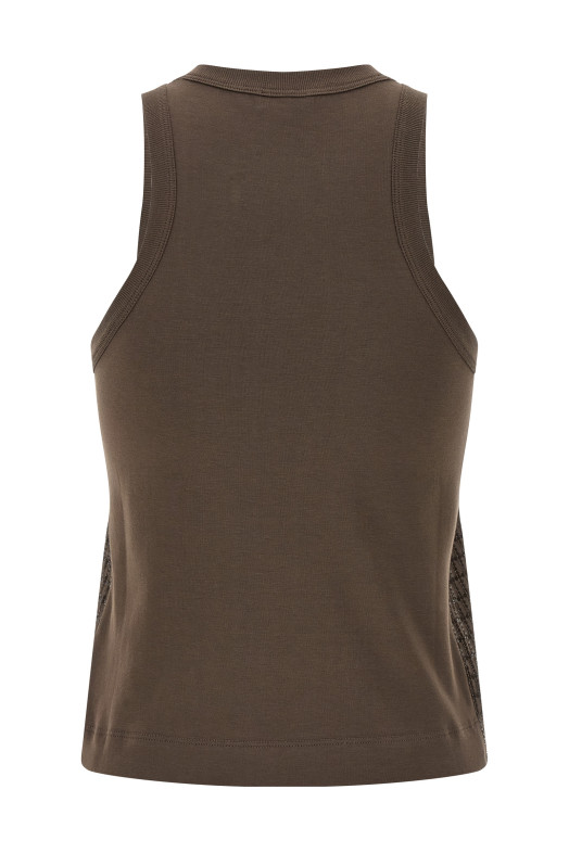 Топ «Ослепительная вышивка в клетку» Коричневый M0T18HK500C8589