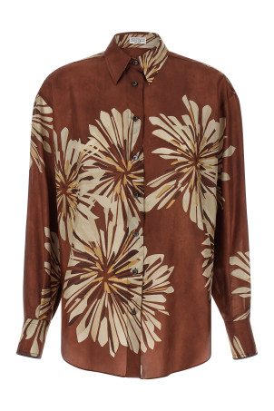 Floral patterned shirt Brown