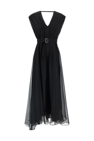 Шелковое платье Черное BRUNELLO CUCINELLI MF940A5336C101