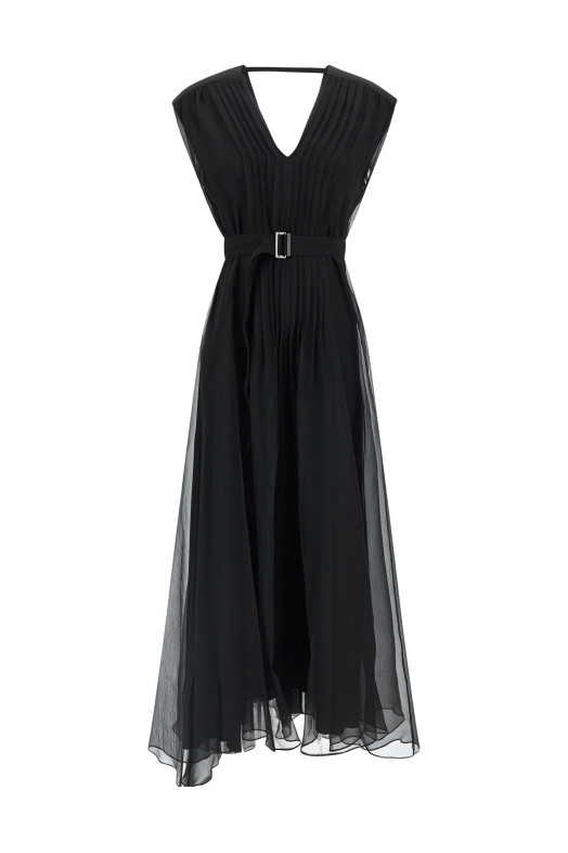 Шелковое платье Черное BRUNELLO CUCINELLI MF940A5336C101