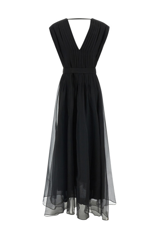 Шелковое платье Черное BRUNELLO CUCINELLI MF940A5336C101