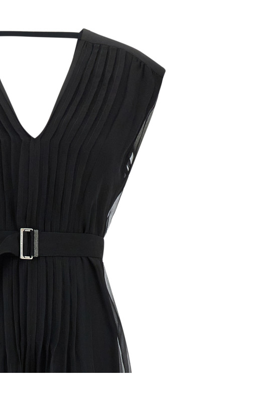 Шелковое платье Черное BRUNELLO CUCINELLI MF940A5336C101