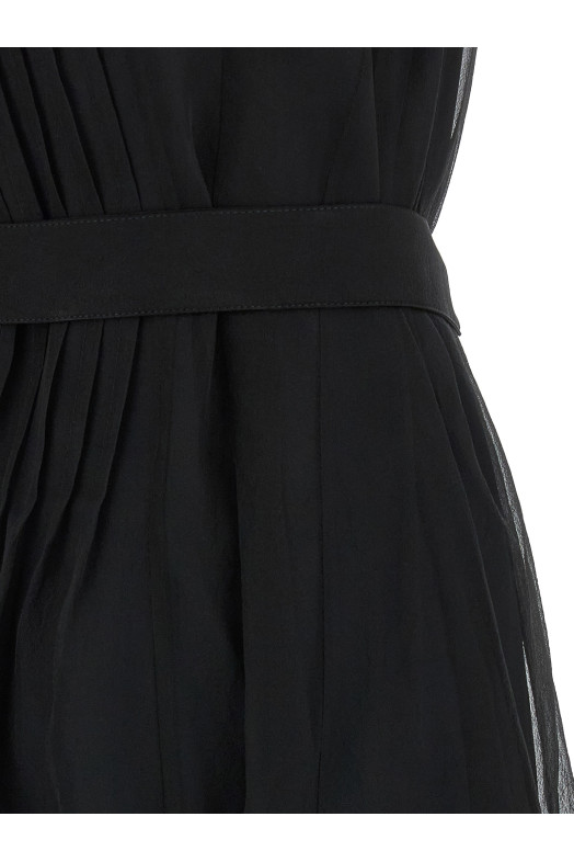 Шелковое платье Черное BRUNELLO CUCINELLI MF940A5336C101