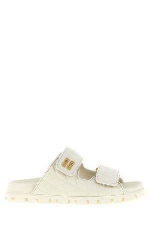 Matelassé nappa sandals White