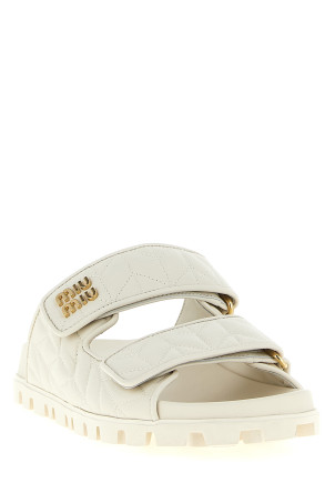 Matelassé nappa sandals White