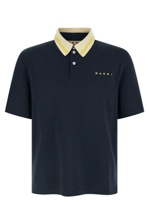 Piqué cotton polo shirt Blue