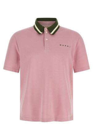 Piqué cotton polo shirt Pink