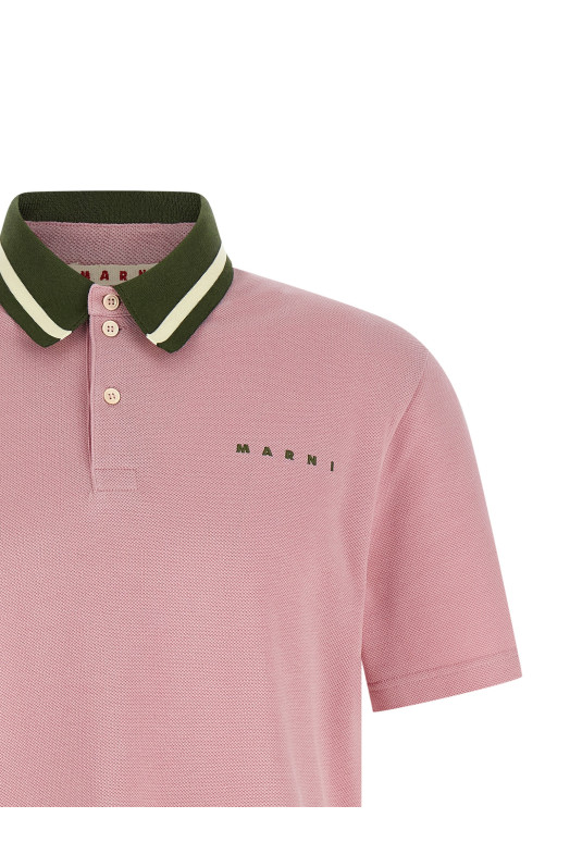 Piqué cotton polo shirt Pink