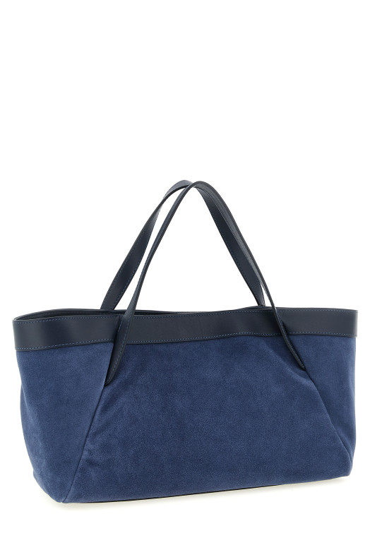 Suede shoulder bag Blue