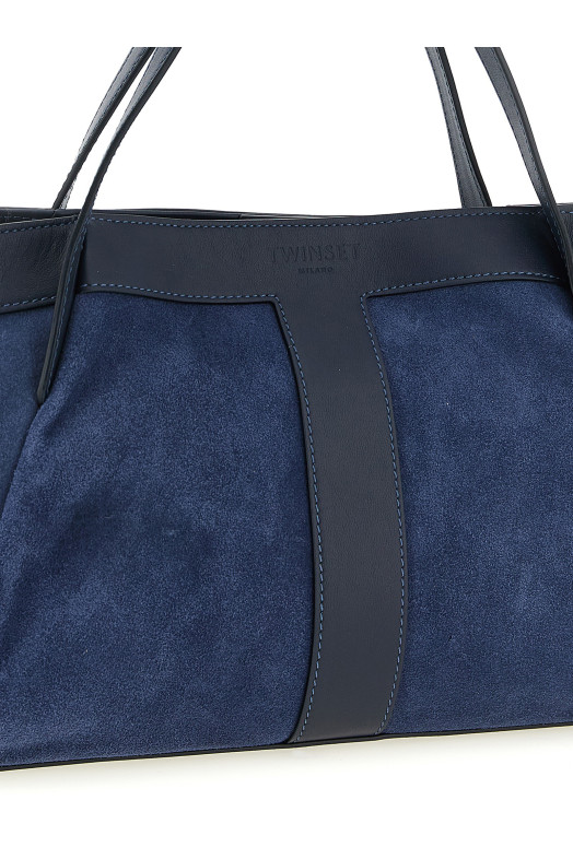 Suede shoulder bag Blue
