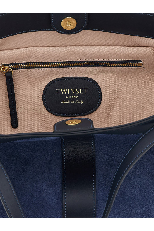 Suede shoulder bag Blue