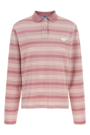 Striped polo shirt Pink
