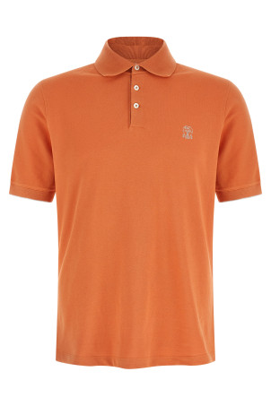Logo piqué polo shirt orange