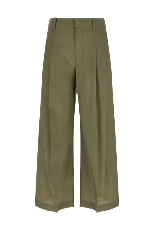 Брюки с двойной заутюжкой Зеленые BRUNELLO CUCINELLI M0F79P9189C3066