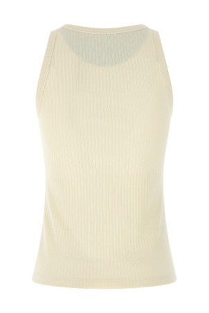 Logo patch tank top Beige
