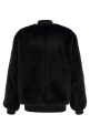 Eco-fur and Re-Nylon reversible bomber jacket Black
