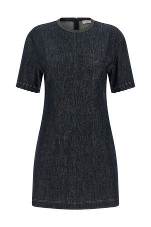 Monile denim dress Blue