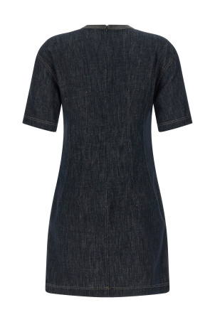 Monile denim dress Blue