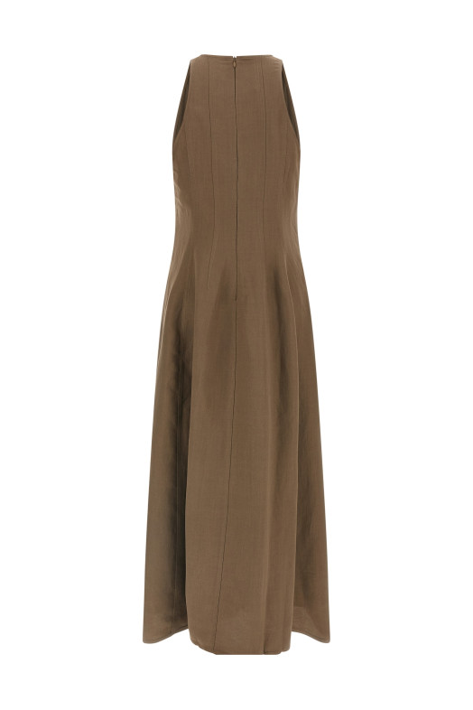 Платье А-силуэта Коричневое BRUNELLO CUCINELLI MH126A5171C2925