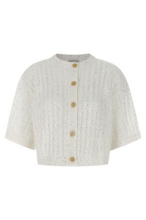 'Dazzling Cable' cardigan White
