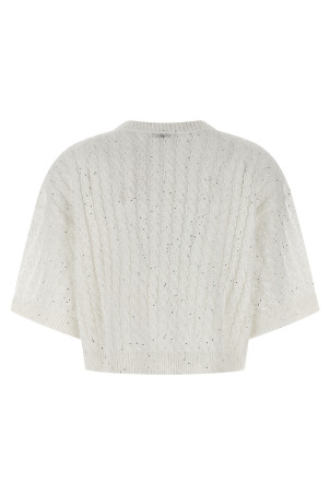 'Dazzling Cable' cardigan White
