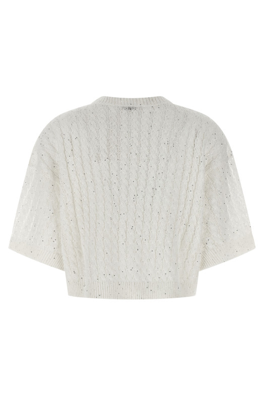 'Dazzling Cable' cardigan White