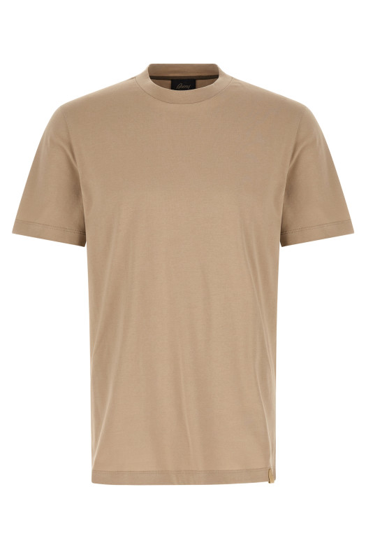 Хлопковая футболка с углеродным покрытием Бежевая BRIONI UJSY0LOD6209595
