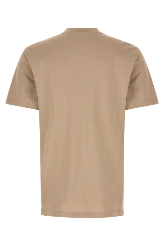 Хлопковая футболка с углеродным покрытием Бежевая BRIONI UJSY0LOD6209595