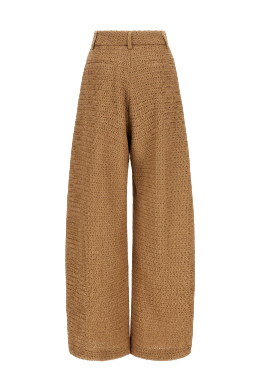 Raffia pants Beige