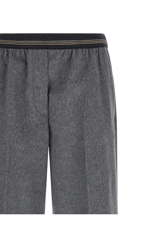 Велюровые шерстяные брюки Серые MIU MIU MP1948SOOO125QF0031