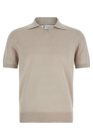 Cotton polo shirt Beige